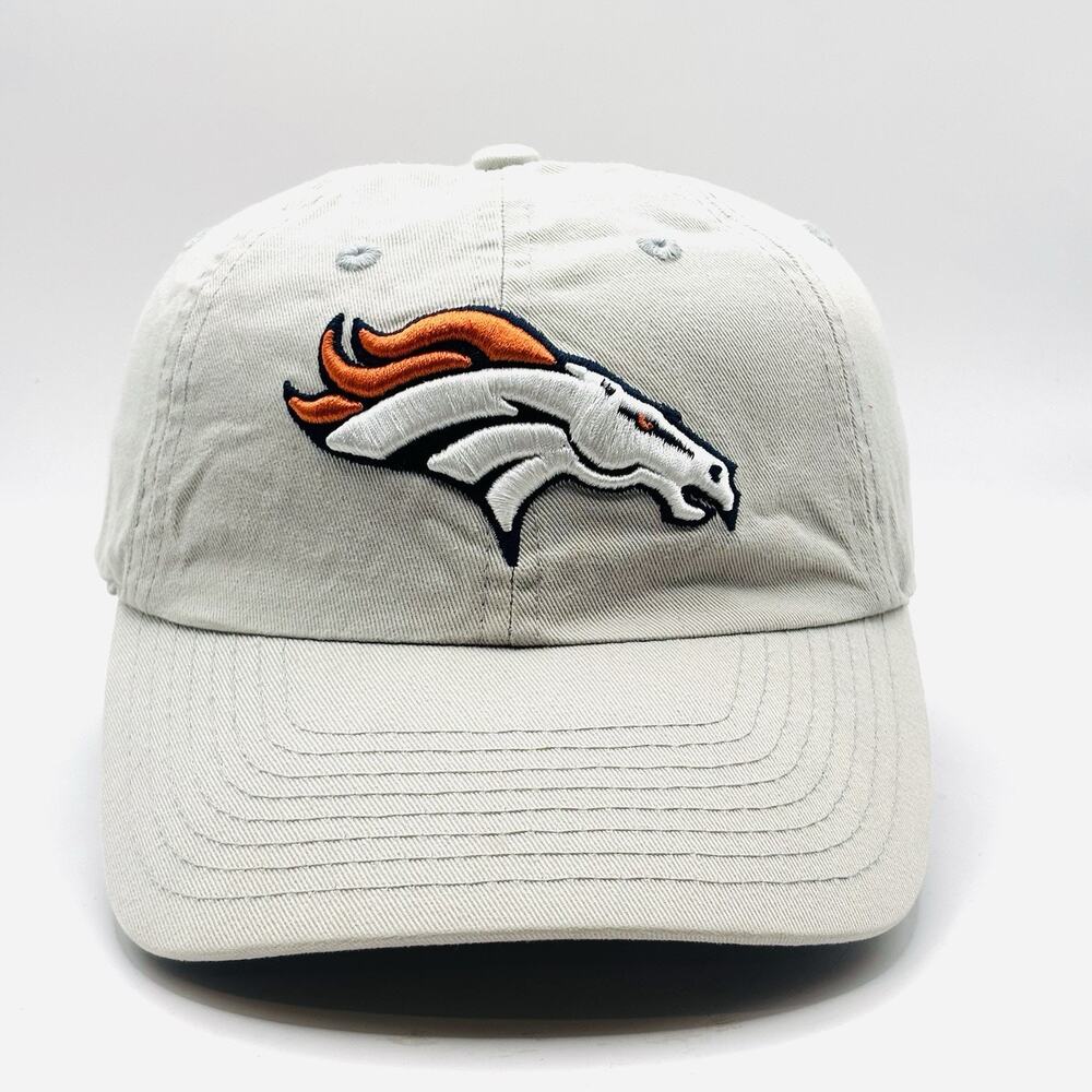 Denver Broncos NFL Football Logo Strapback Baseball Hat Cap Adjustable Beige